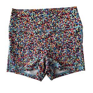 Fleo Electric Pixel Print Shorts Women's Size Small NWOT Athletic Compression
